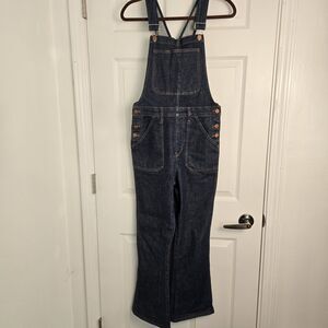 Madewell Flea Market Overalls Dark Denim Flare Leg Adjustable Straps Size Medium